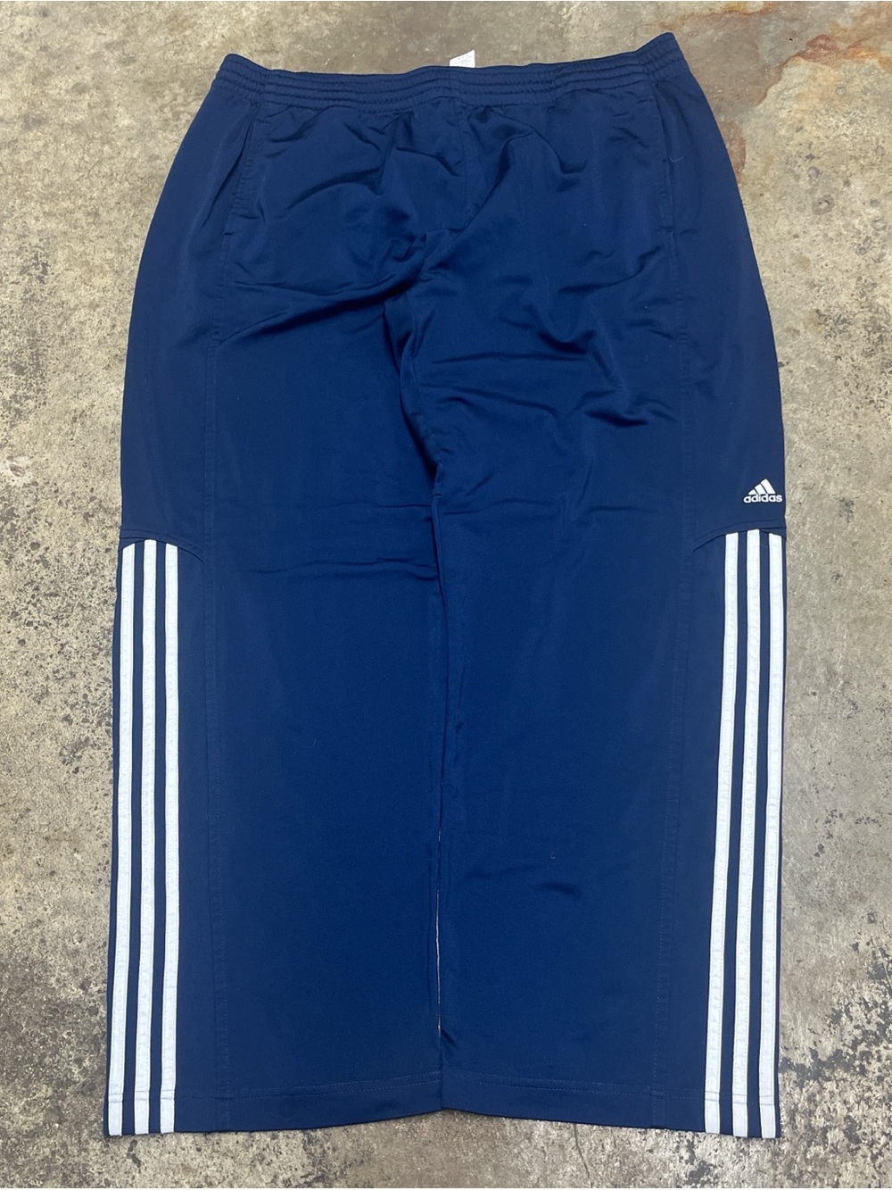 Y2K Adidas Track Pants Men’s Extra Large Navy Classic Baggy Breathable Stripes